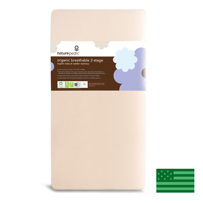 Naturepedic Organic Breathable 2 Stage Baby Crib Mattress - Waterproof - TEMPORARILY OUT OF STOCK